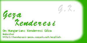 geza kenderesi business card